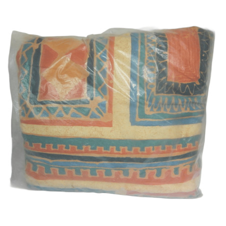LOT 2 OREILLERS 60X60CM COTON IMPRIME GARNITURE POLYESTER