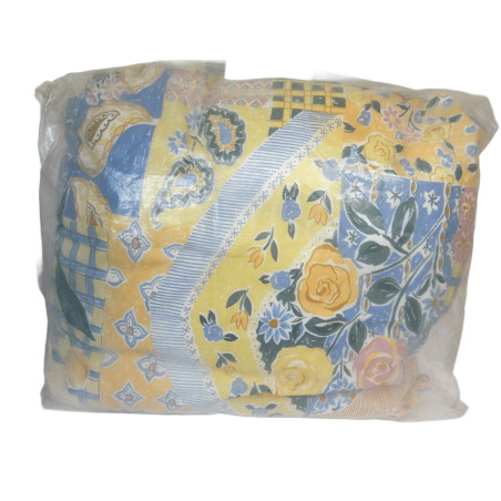 LOT 2 OREILLERS 60X60CM COTON IMPRIME GARNITURE POLYESTER