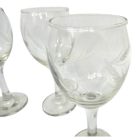 LOT 4 VERRES A VIN DECOR EPIS DE BLE