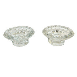 LOT DE 2 BOUGEOIRS EN VERRE