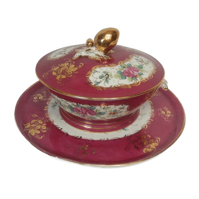 SOUPIERE SUR PLAT Ø32,8CM PORCELAINE DE SEVRES