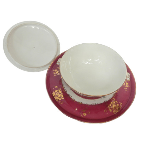 SOUPIERE SUR PLAT Ø32,8CM PORCELAINE DE SEVRES