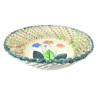 COUPE CORBEILLE A FRUITS EN CERAMIQUE TRESSEE DECOR FLEURS