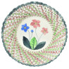 COUPE CORBEILLE A FRUITS EN CERAMIQUE TRESSEE DECOR FLEURS