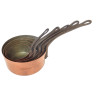 BATTERIE SERIE 5 CASSEROLES EN CUIVRE ETAME