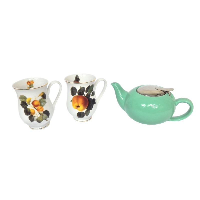 LOT THEIERE + 2 GRANDES TASSES EN CERAMIQUE