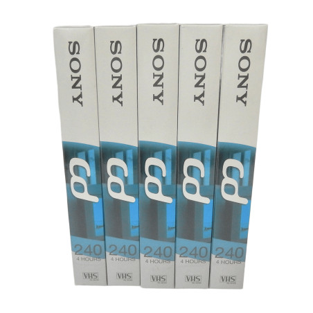 LOT 5 CASSETTES VIDEO VHS VIERGES SONY CD 240 4 HEURES
