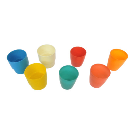 LOT 7 GOBELETS PIQUE NIQUE VINTAGE PLASTIQUE REUTILISABLE