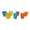 LOT 7 GOBELETS PIQUE NIQUE VINTAGE PLASTIQUE REUTILISABLE