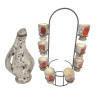 SERVICE A LIQUEUR VINTAGE VALLAURIS CARAFE 8 GOBELETS SUR SUPPORT