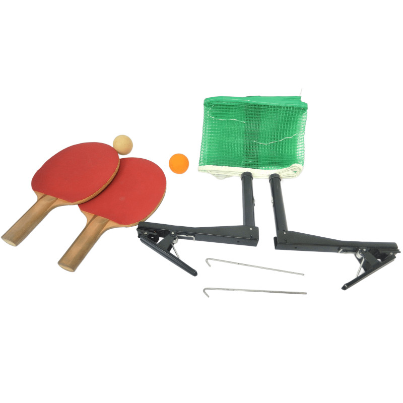 SET PING PONG VINTAGE 2 RAQUETTES 2 BALLES FILET + SUPPORTS