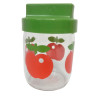 BOCAL POT EN VERRE LEVER DECOR POMMES ANNEES 70