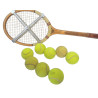 RAQUETTE DE TENNIS BOIS VINTAGE + HOUSSE + 8 BALLES