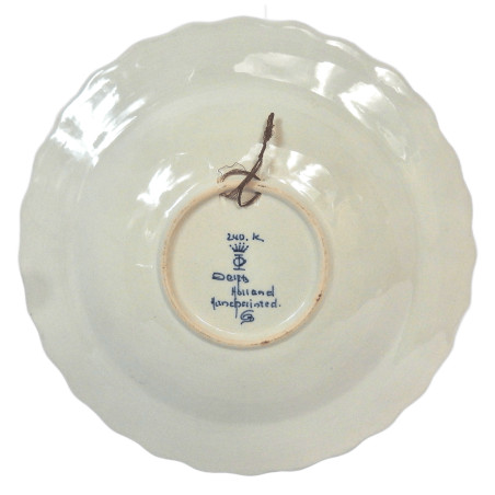 ASSIETTE FAÏENCE DE DELFT DECOR FLORAL BLEU Ø23,8CM