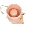 ANCIENNE LAMPE DE CHEVET EN ALBATRE ROSE DECOR COLOMBES