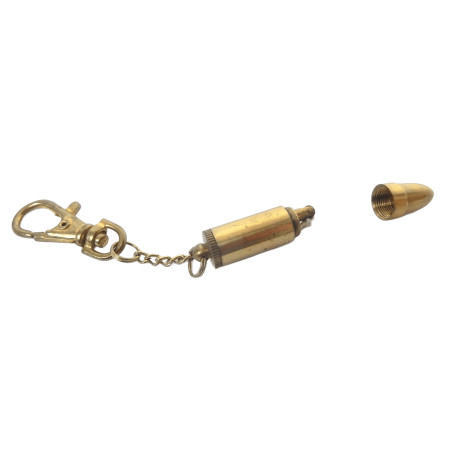 PORTE CLES BRIQUET A ESSENCE FORME BALLE DE FUSIL