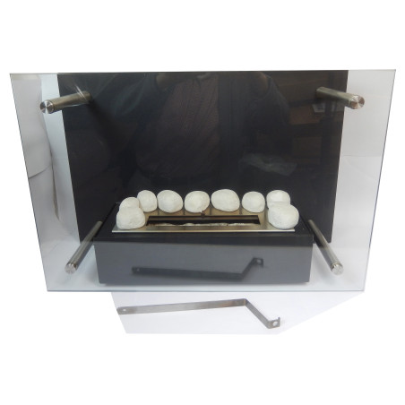 CHEMINEE BIO ETHANOL FIREGLASS 60X40CM MURALE OU A POSER