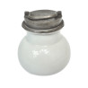 ANCIEN POT A BOUILLON SUSTENTEUR PORCELAINE ET ETAIN