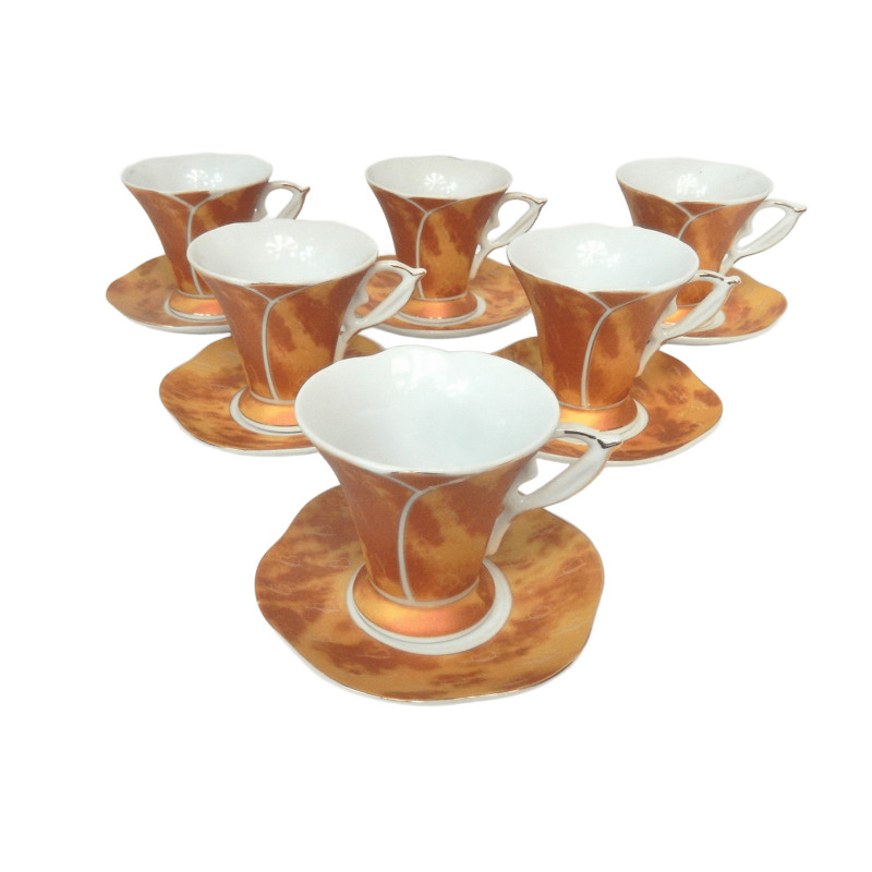 LOT 6 TASSES A CAFE AVEC SOUCOUPES COLLECTION MAISON