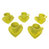 LOT 5 TASSES A CAFE AVEC SOUCOUPE FORME COEUR