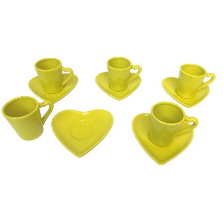LOT 5 TASSES A CAFE AVEC SOUCOUPE FORME COEUR