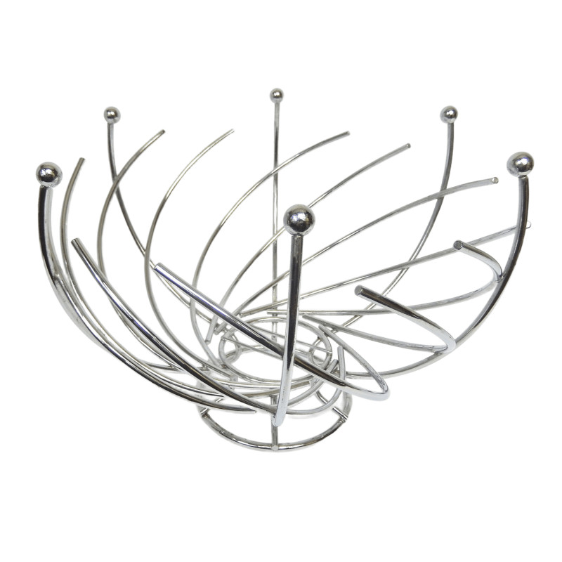 CORBEILLE A FRUITS RONDE EN METAL CHROMé