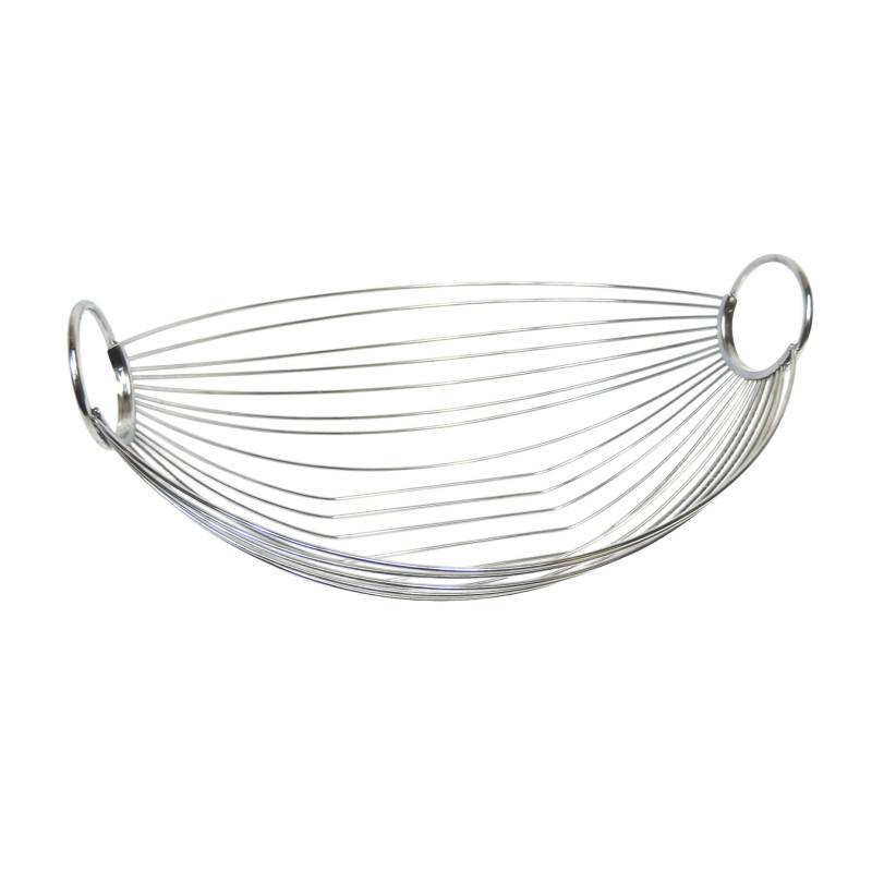 CORBEILLE A FRUITS OVALE EN METAL CHROMé