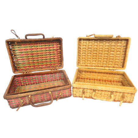 LOT 2 VALISETTES VINTAGES EN OSIER