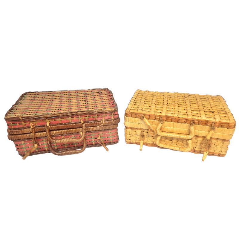LOT 2 VALISETTES VINTAGES EN OSIER