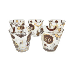 LOT 5 VERRES DECOR CERCLES...
