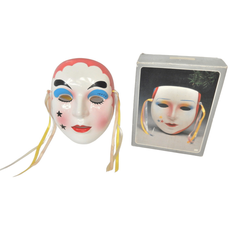 MASQUE EN FAÏENCE DECOR PEINT A LA MAIN