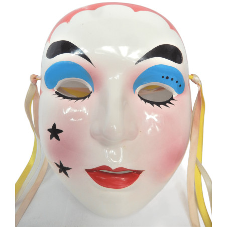 MASQUE EN FAÏENCE DECOR PEINT A LA MAIN