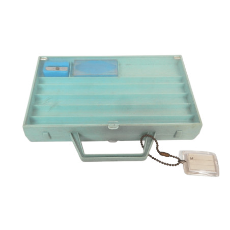 ANCIENNE BOITE A CRAYONS D'ECOLIER "JE VAIS A L'ECOLE"