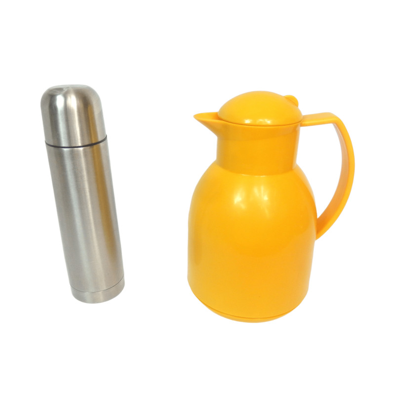 LOT 1 THERMOS 1L LEIFHEIT VINTAGE ET 1 THERMOS 1/2L INOX