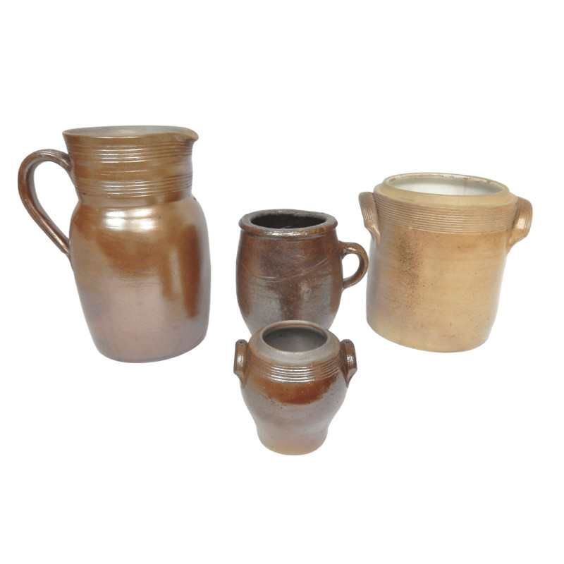 LOT 3 POTS ET 1 PICHET EN GRES ANCIEN