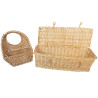 LOT PORTE COURRIER ET PANIER RECTANGULAIRE AVEC COUVERCLE VANNERIE