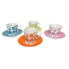 LOT 4 TASSES A CAFE + SOUCOUPES 4 COULEURS