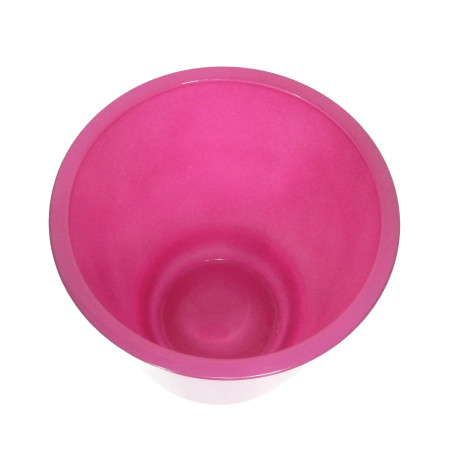 CACHE POT EN VERRE ROSE Ø15,5CM