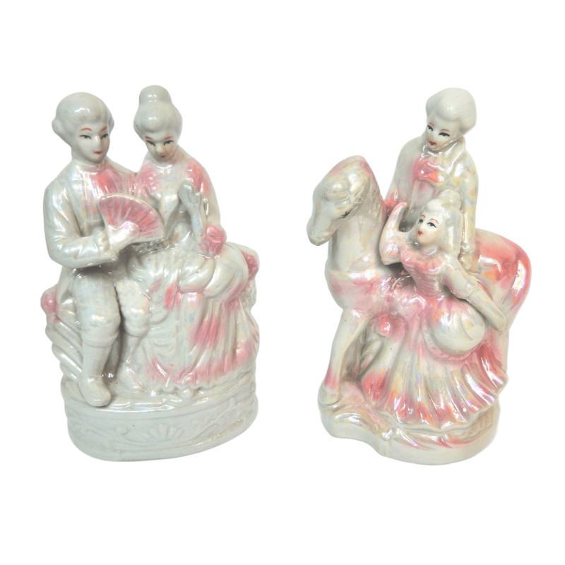 LOT 2 SUJETS COUPLE EN CERAMIQUE