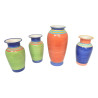LOT 4 VASES MULTICOLORES EN CERAMIQUE
