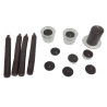 LOT 13 BOUGIES MARRON ASSORTIES + 3 BOUGEOIRS VERRE