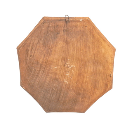 CADRE OCTOGONAL RESINE RELIEF SCENE DE MONTAGNE