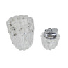 ENSEMBLE FUMEUR EN CRISTAL POT A CIGARETTES ET BRIQUET A GAZ