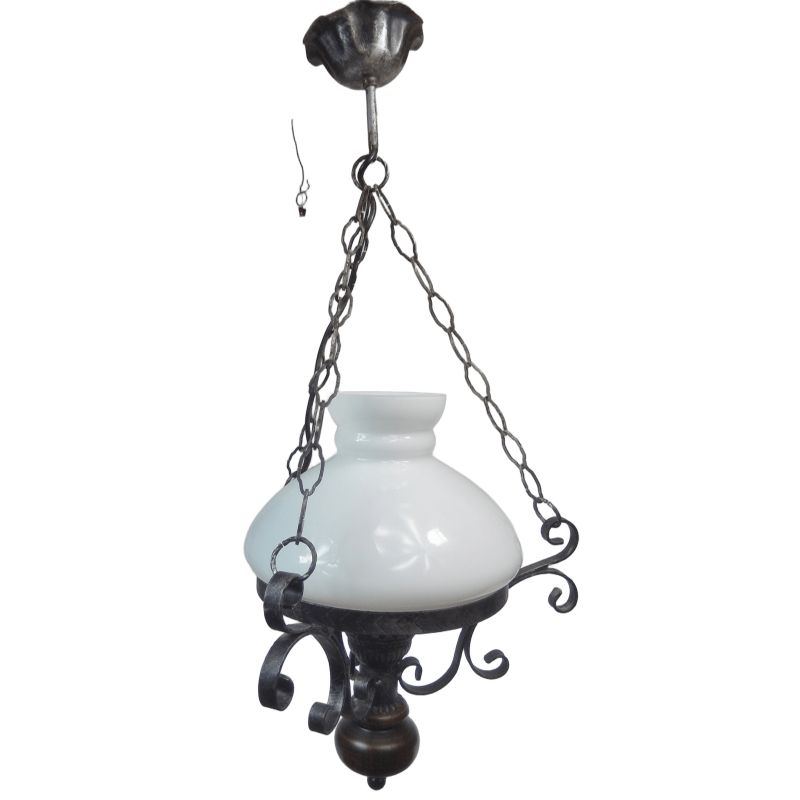 LUSTRE SUSPENSION STYLE PETROLE HAUTEUR 76,5 CM