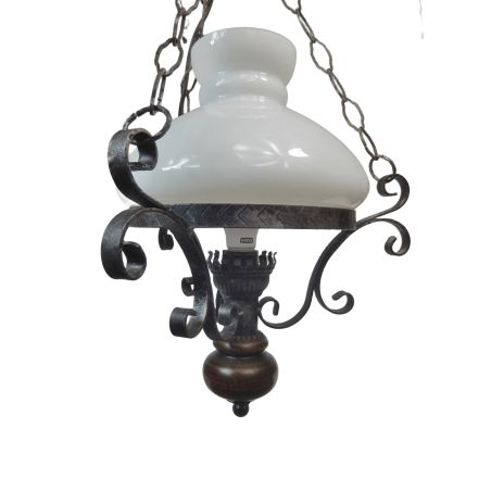 LUSTRE SUSPENSION STYLE PETROLE HAUTEUR 76,5 CM