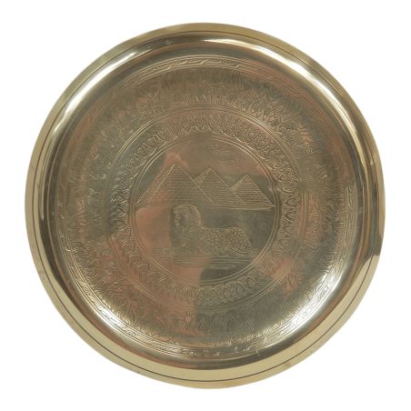 ASSIETTE MURALE EGYPTE SPHINX PYRAMIDES LAITON Ø17CM