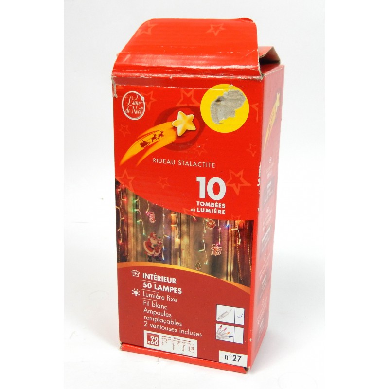 GUIRLANDE RIDEAU DE LUMIERE 50 AMPOULES CLAIRES 90X60CM GUIRLANDE RIDEAU DE LUMIERE 50 AMPOULES CLAIRES 90X60CM