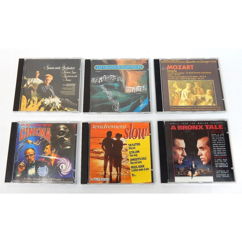 LOT 6 CD AUDIO ASSORTIS SLOW-MOZART-CINEMA-SIMON & GARFUNKEL ...