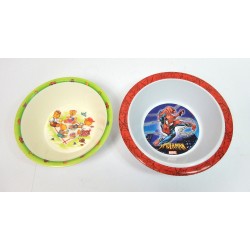 LOT DE 2 ASSIETTES BEBE ENFANT EN MELAMINE DECORS OURSONS ET SPIDERMANPointez sur l'image pour zoomer Vou