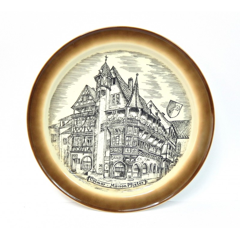 ASSIETTE DECORATIVE COLMAR MAISON PFISTER Ø24,5CM WALLKÜRE PORZELLAN BAYREUTH